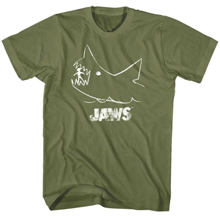 Jaws Shark Chalkboard Lines Men’s T Shirt