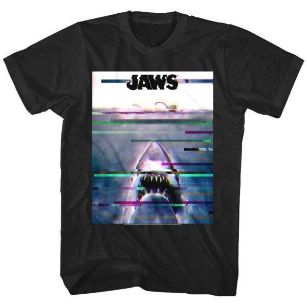 Jaws Movie Glitch Men’s T Shirt