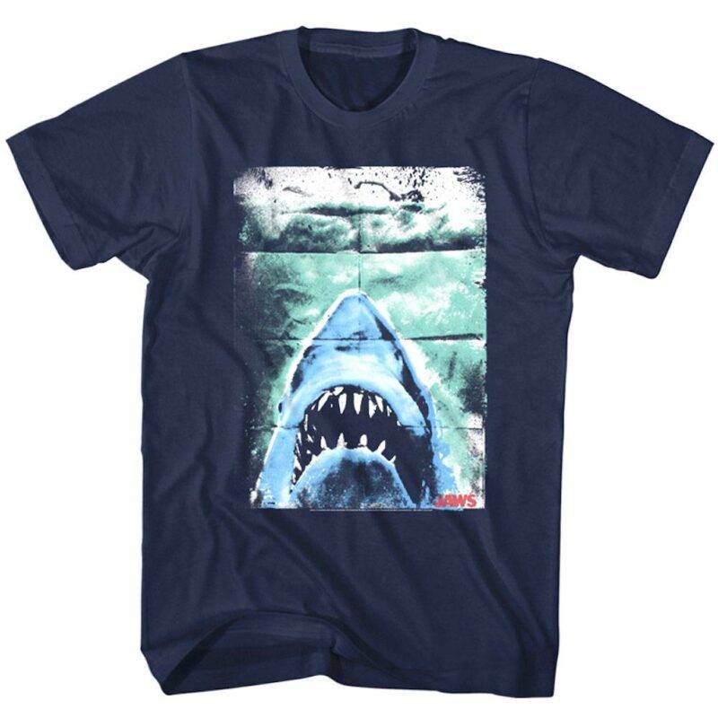 Jaws Shark Folded Movie Poster Men’s T Shirt