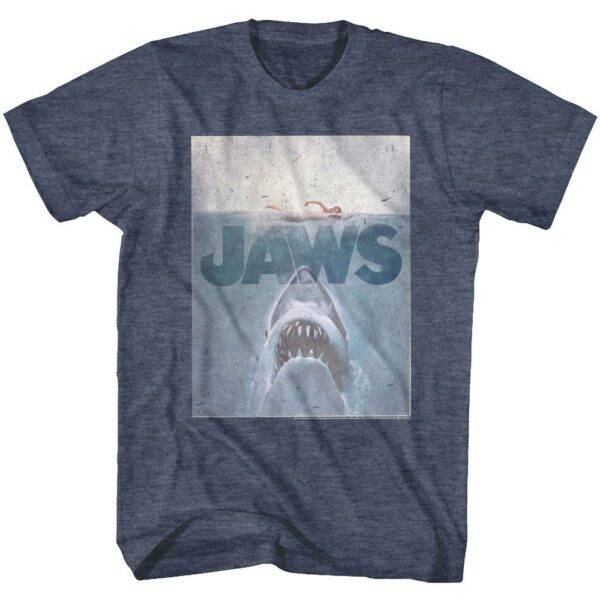 Jaws Faded Movie Poster Men’s T Shirt