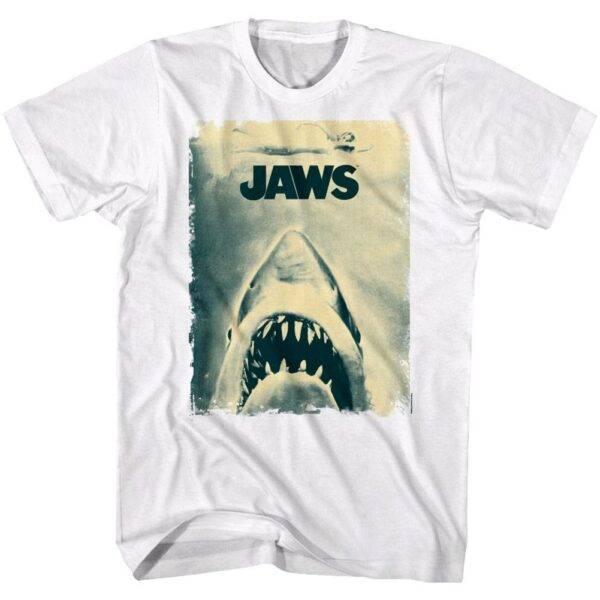 Jaws Shark Sepia Movie Poster Men’s T Shirt