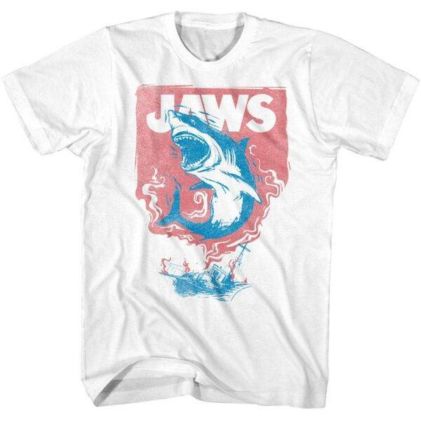 Jaws Shark Boat Fire T-Shirt