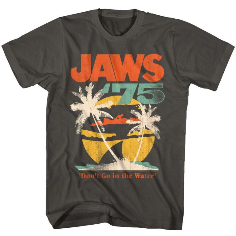 Jaws 1975 Tropical Palms Sunset Men’s T Shirt