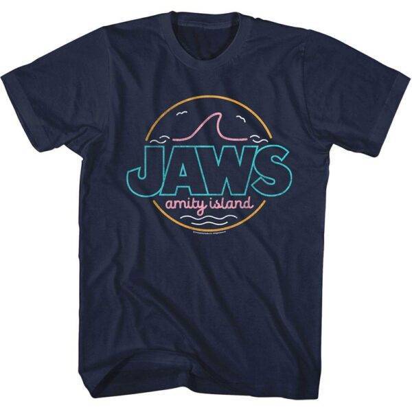 Jaws Amity Island Neon Sign T-Shirt