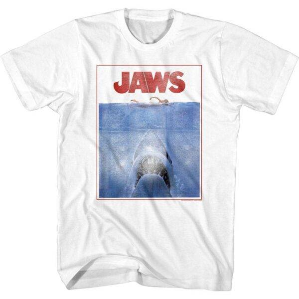 Jaws Vintage Outlined Poster T-Shirt