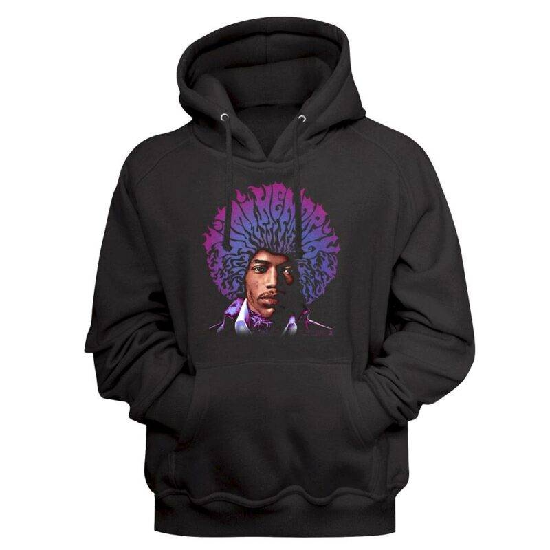 Jimi Hendrix Purple Haze Afro Hoodie