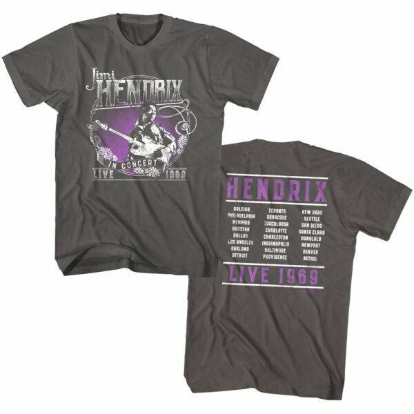 Jimi Hendrix Live Concert Tour 1969 Men’s T Shirt