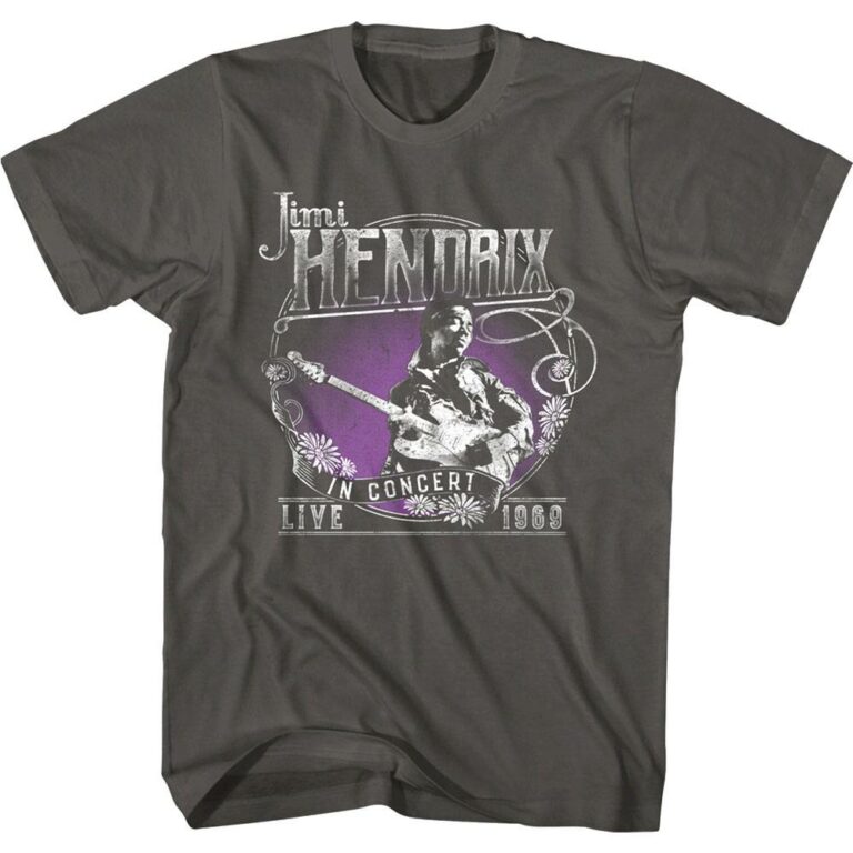Jimi Hendrix Live Concert Tour 1969 Men's T Shirt - Image 3