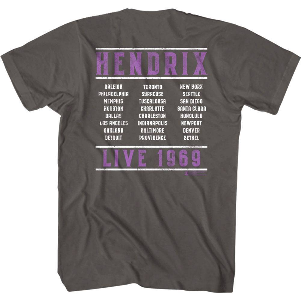 Jimi Hendrix Live Concert T-Shirt Men's Graphic Rock legend Tees