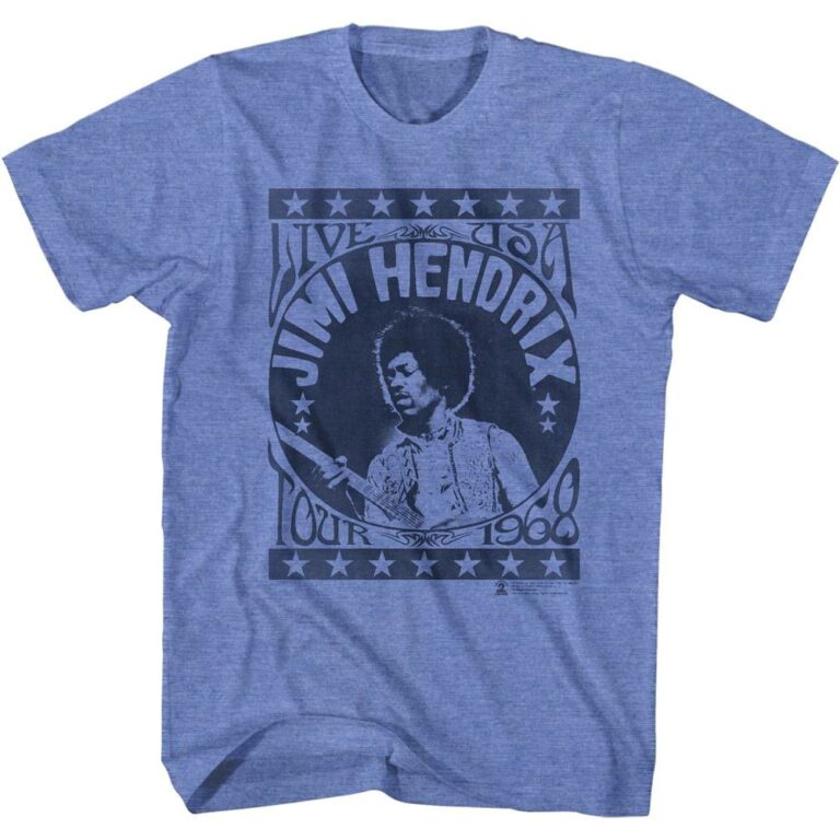 Jimi Hendrix Live USA Tour 1968 Men’s T Shirt