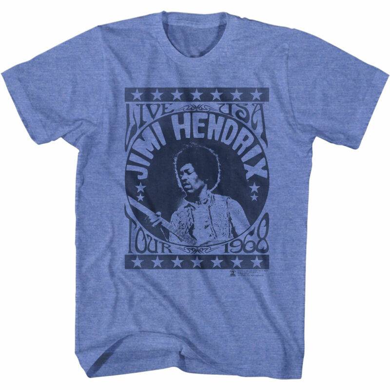 Jimi Hendrix Live USA Tour 1968 Men’s T Shirt