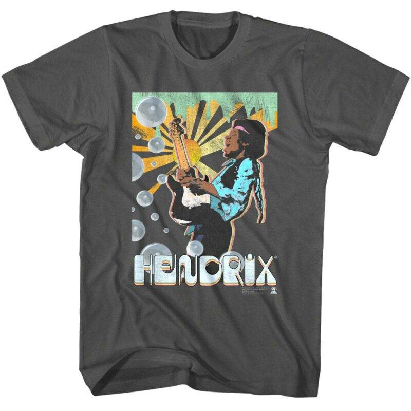 Jimi Hendrix 70’s Flare Bubbles Men’s T Shirt