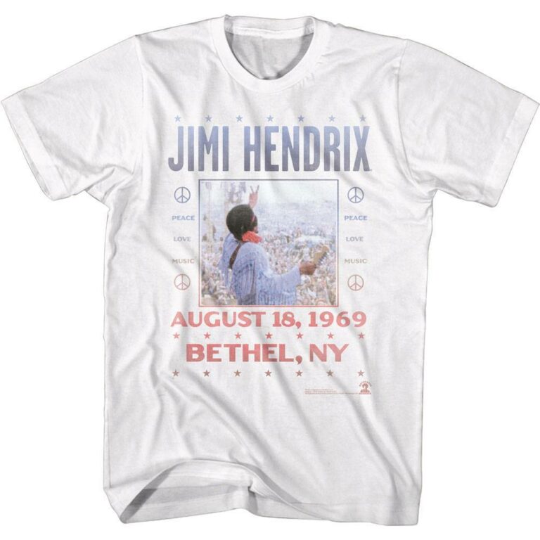 Jimi Hendrix Live at Woodstock 1969 Men’s T Shirt