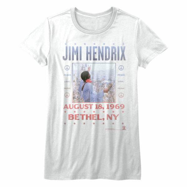 Jimi Hendrix Live at Woodstock 1969 Women’s T Shirt