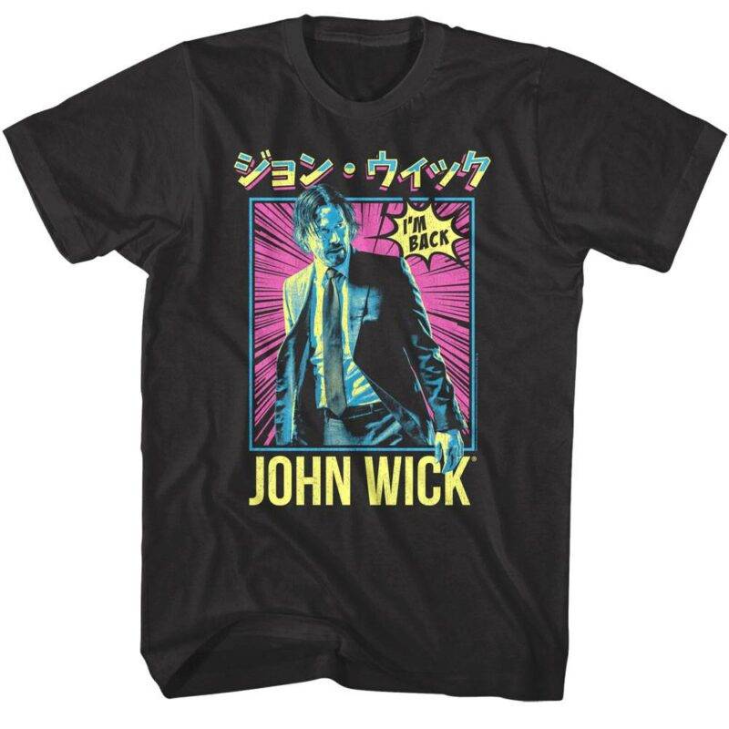 John Wick Neon Manga Comic T-Shirt