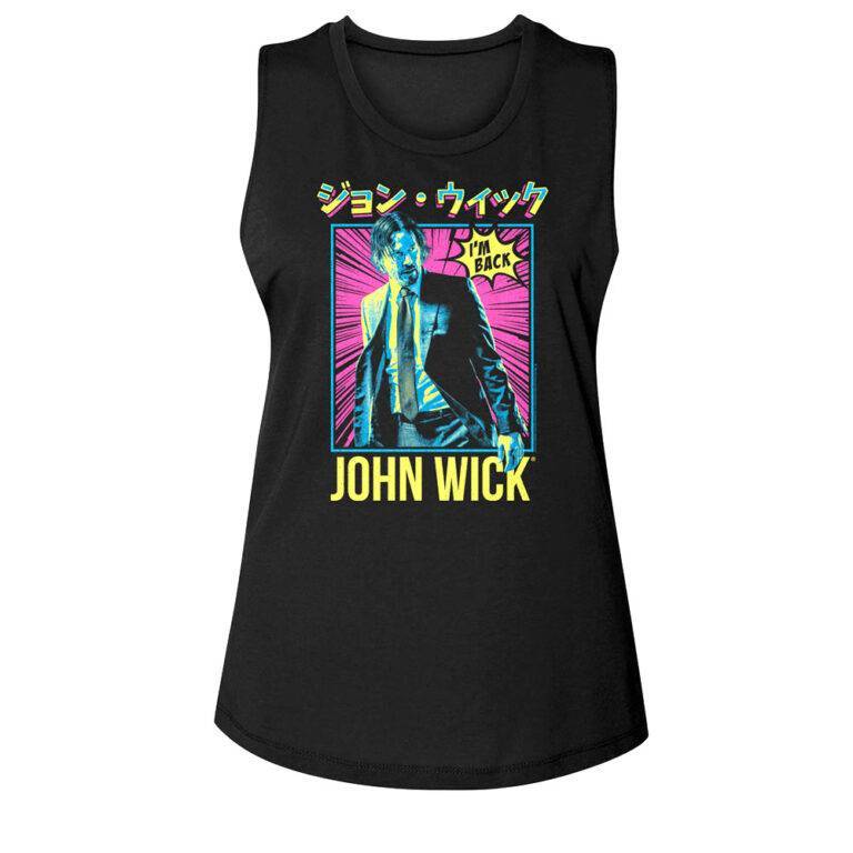 John Wick Neon Manga Comic Women’s Tank