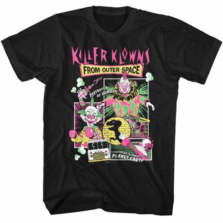 Killer Klowns Neon Comic Book Men’s T Shirt