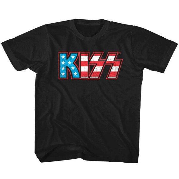 Kiss Star Spangled Logo Kids T Shirt