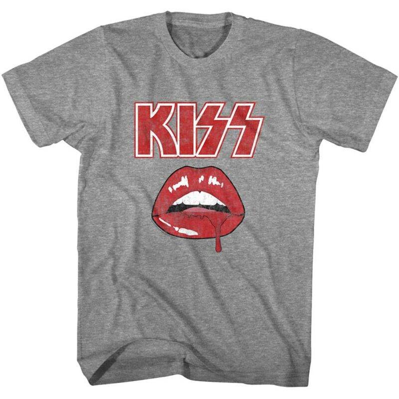 Kiss Blood Drip Lips Men’s T Shirt