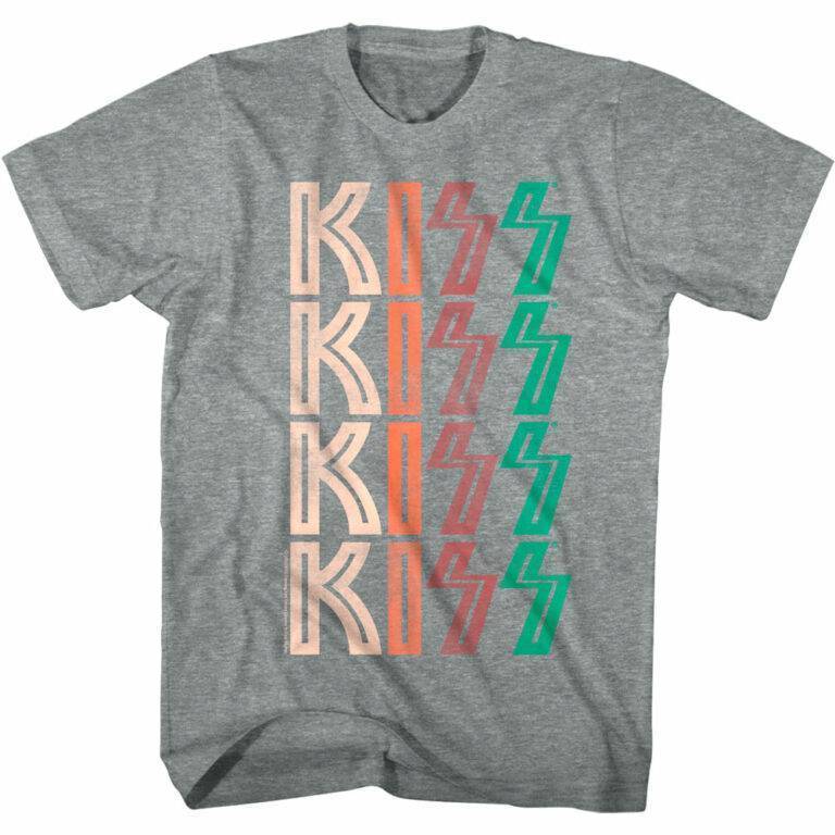 Kiss Faded Repeat Logo Men’s T Shirt