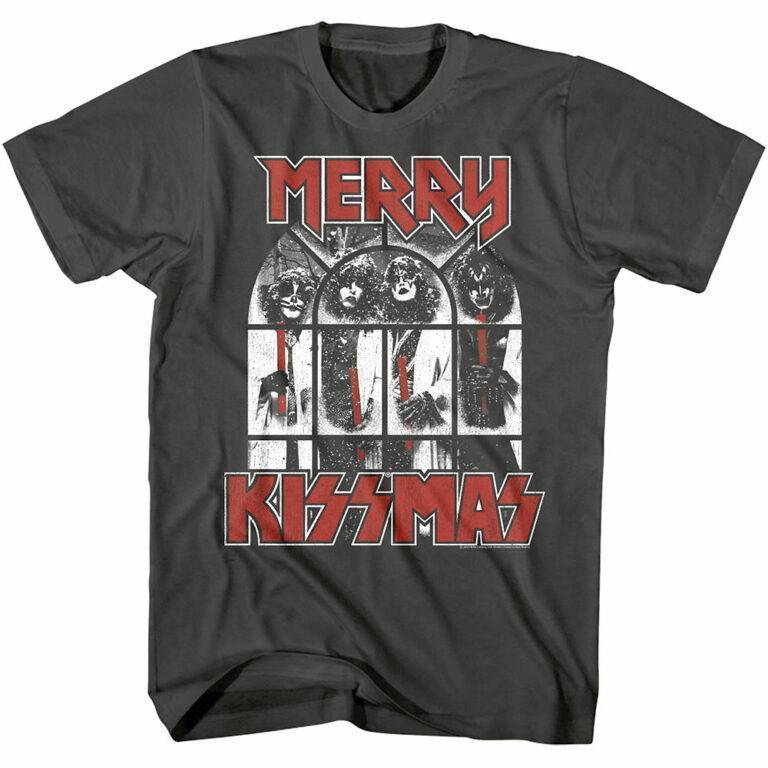 Kiss Snowy Window Merry Kissmas Men’s T Shirt