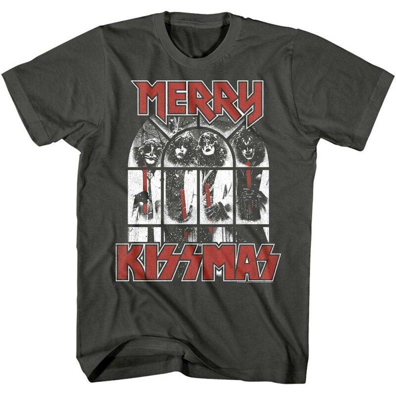 Kiss Snowy Window Merry Kissmas Men’s T Shirt