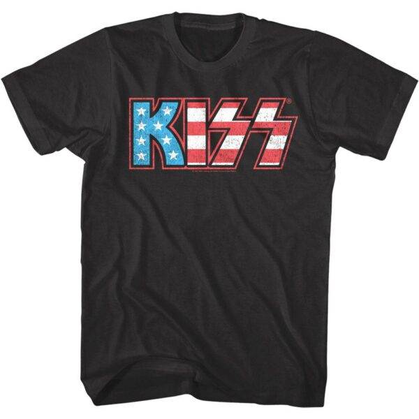 Kiss Star Spangled Logo Men’s T Shirt