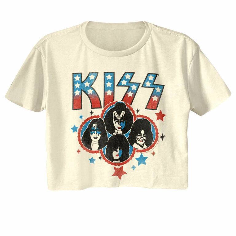 Kiss All-American Glam Rock Band Women’s Crop Top