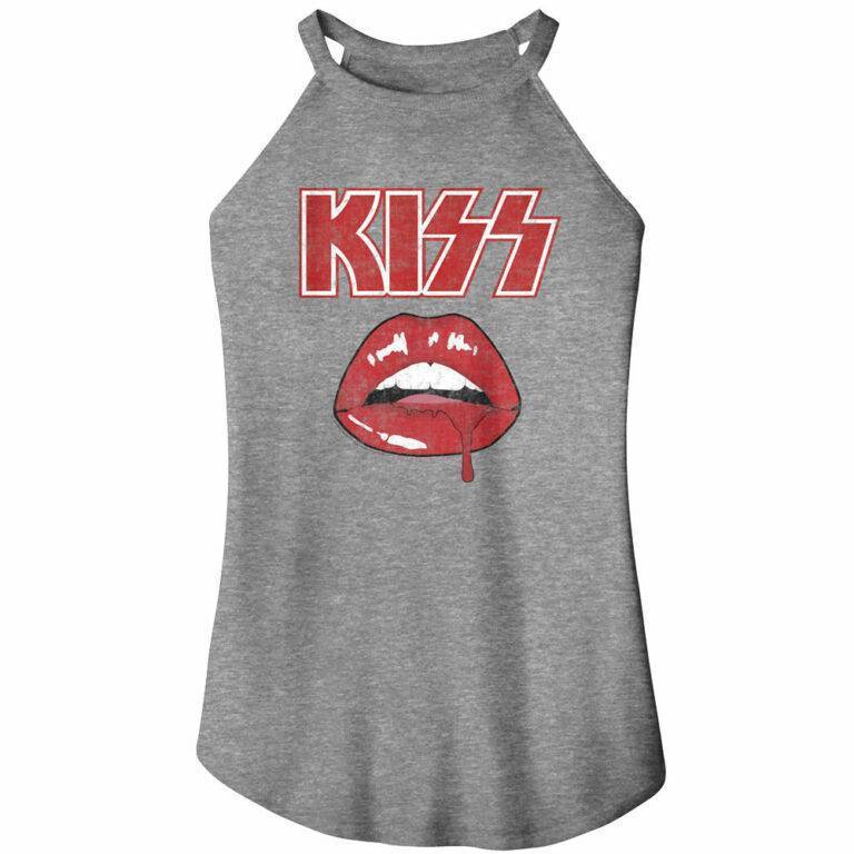 Kiss Blood Drip Lips Women’s Rocker Tank