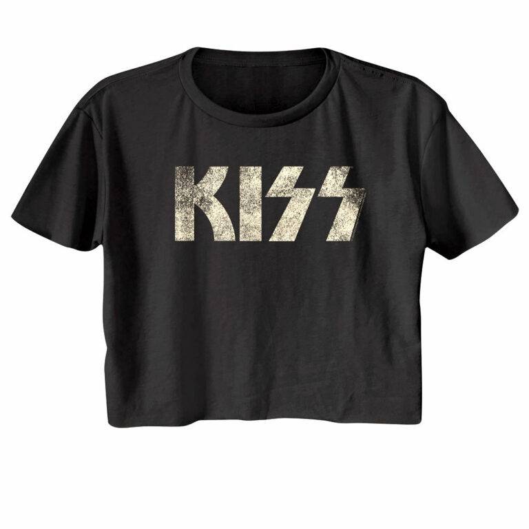 Kiss Faded Vintage Logo Women’s Crop Top