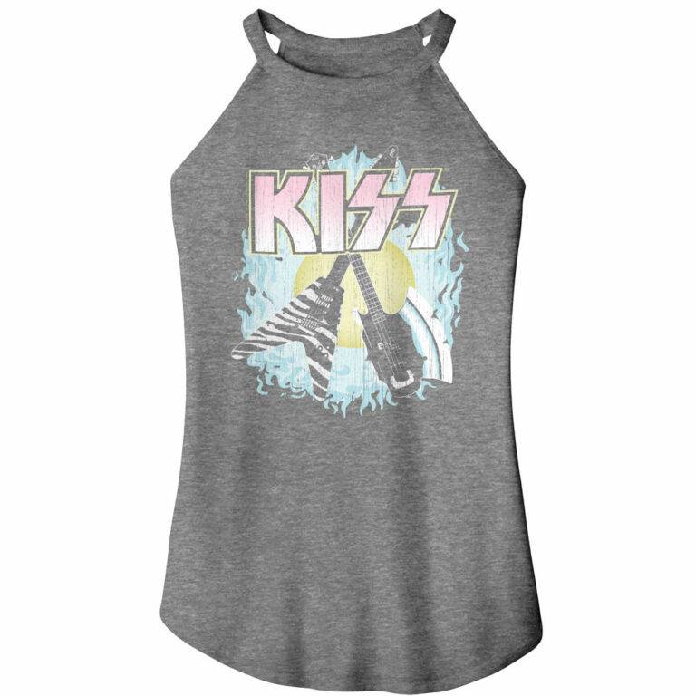 Kiss Glam Rock Guitars Women’s Rocker Tank