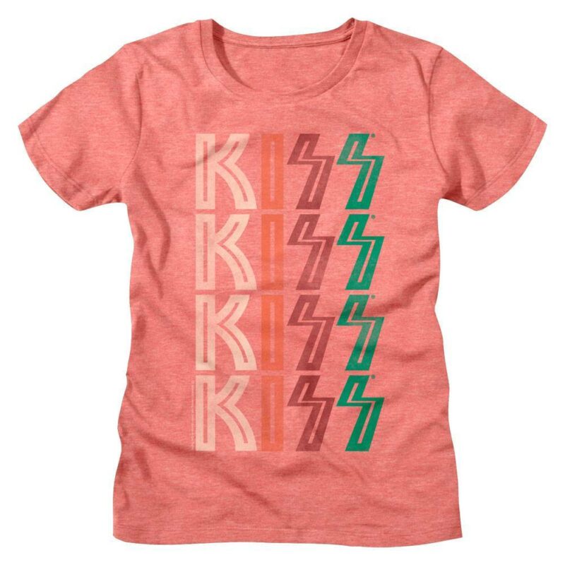 Kiss Faded Repeat Logo Women’s T Shirt