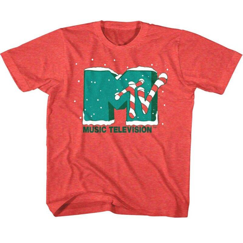 MTV Xmas Candy Cane Logo Men’s T Shirt