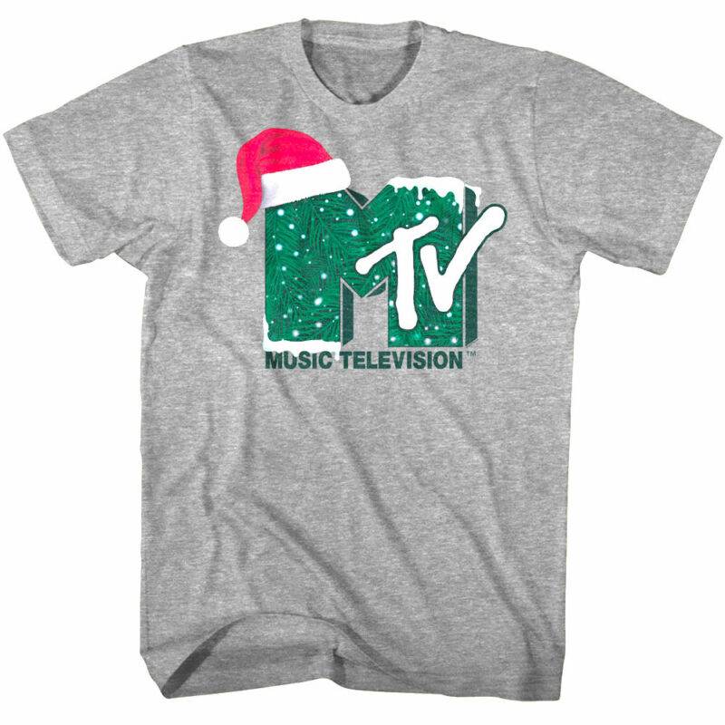 MTV Xmas Santa Hat Logo Men’s T Shirt