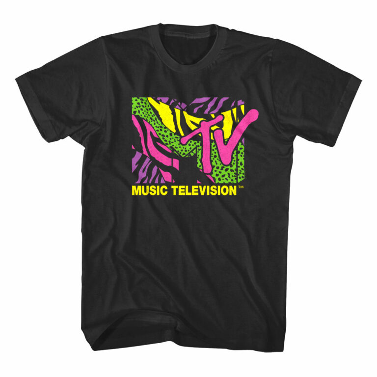 MTV 90's Vibes Logo Men's T Shirt Black