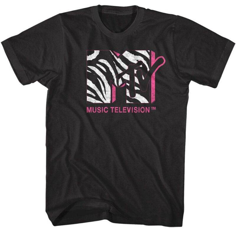 MTV Zebra Print Logo Men’s T Shirt