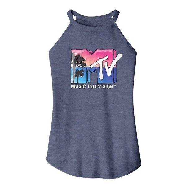 MTV Beach Sunset Logo Women’s Rocker Tank Top