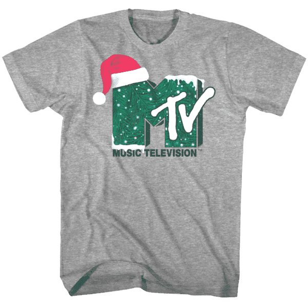 MTV Xmas Santa Hat Logo Men’s T Shirt