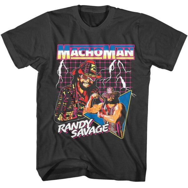 Macho Man Lightning Synthwave Men’s T Shirt
