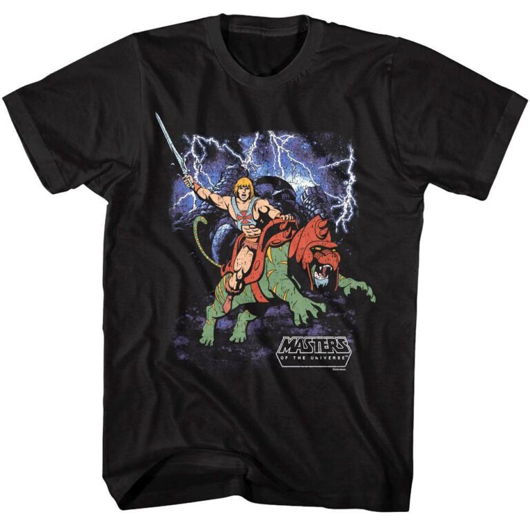 He-Man Charging on Battlecat Men’s T Shirt