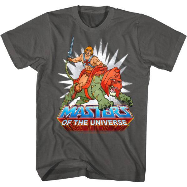 He-Man on Battle Cat Men’s T Shirt