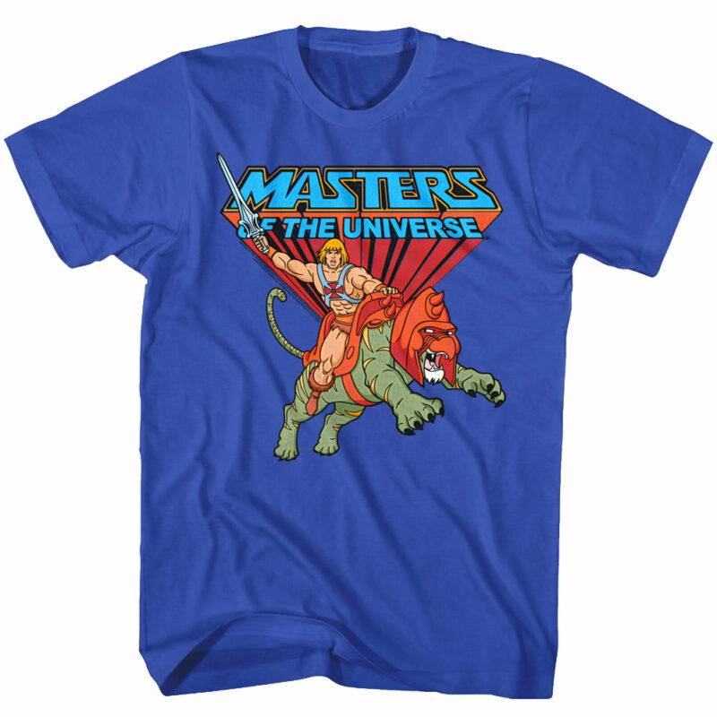 He-Man Riding Battle Cat Men’s T Shirt