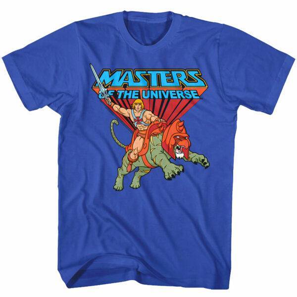 He-Man Riding Battle Cat Men’s T Shirt