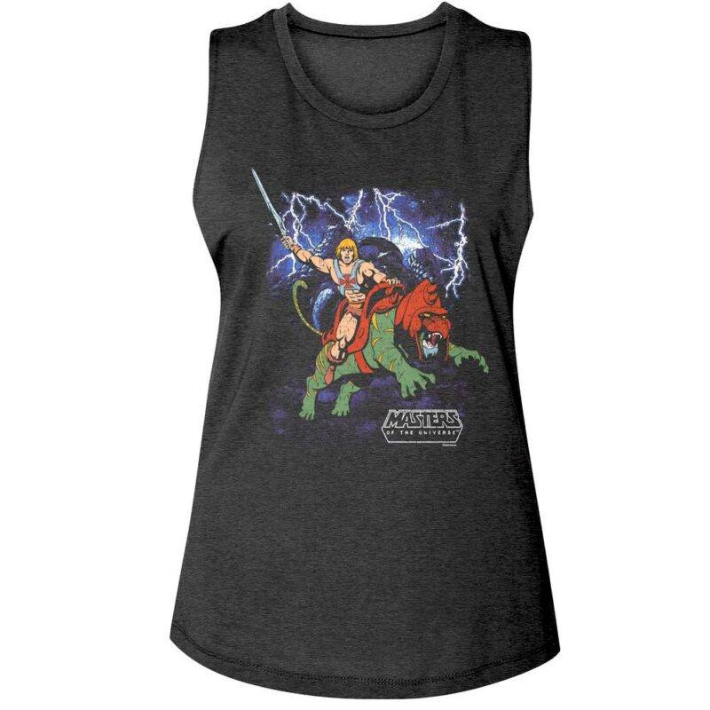 He-Man Charging on Battlecat Women’s Tank