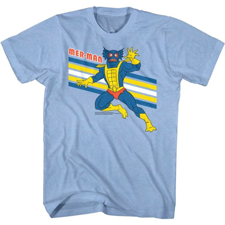 Masters of the Universe Mer-Man Retro Stripes Men’s T Shirt