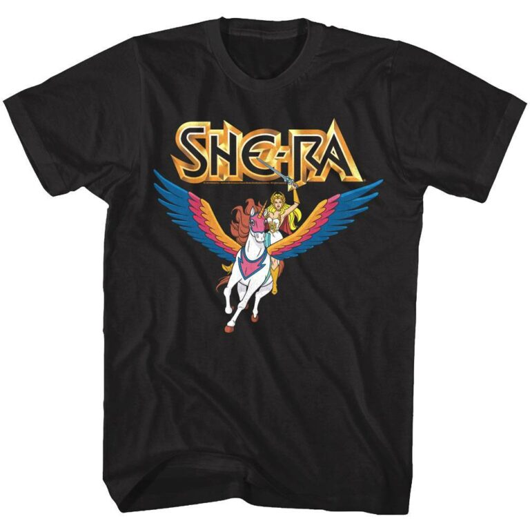 She-Ra Riding Swiftwind Unicorn Men’s T Shirt