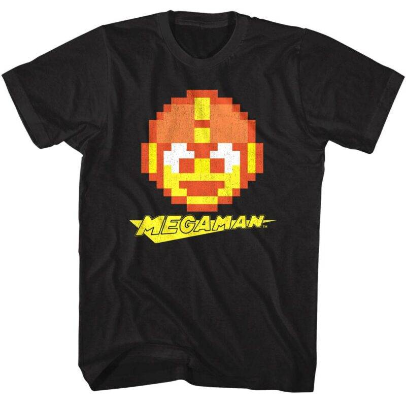 MegaMan Halloween Pixel Face T-Shirt