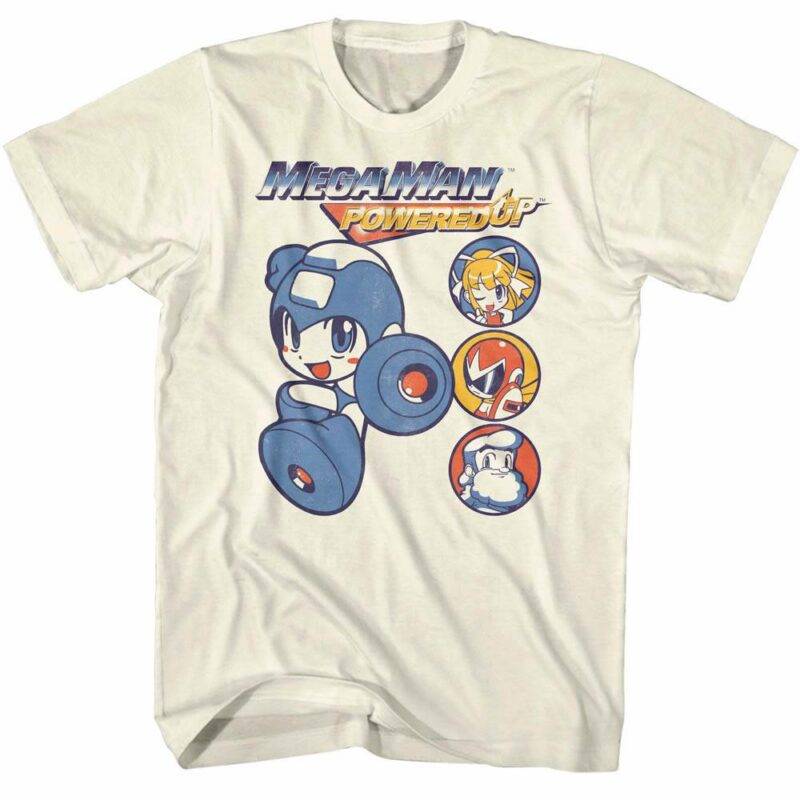 Megaman Powered Up Chibi Circles T-Shirt