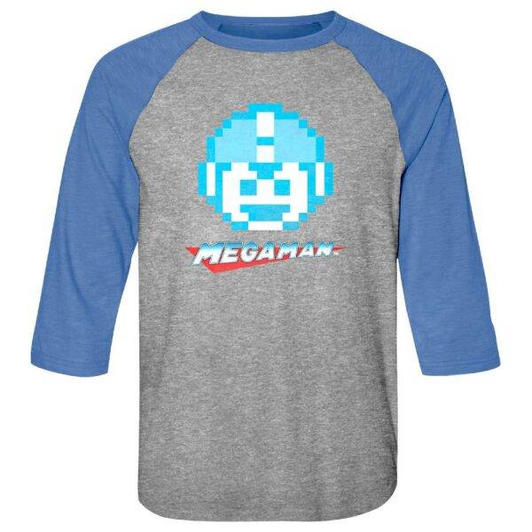 Megaman Pixel Face Raglan Shirt