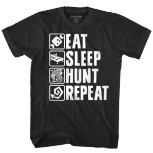 Monster Hunter Eat Sleep HUNT Repeat T-Shirt